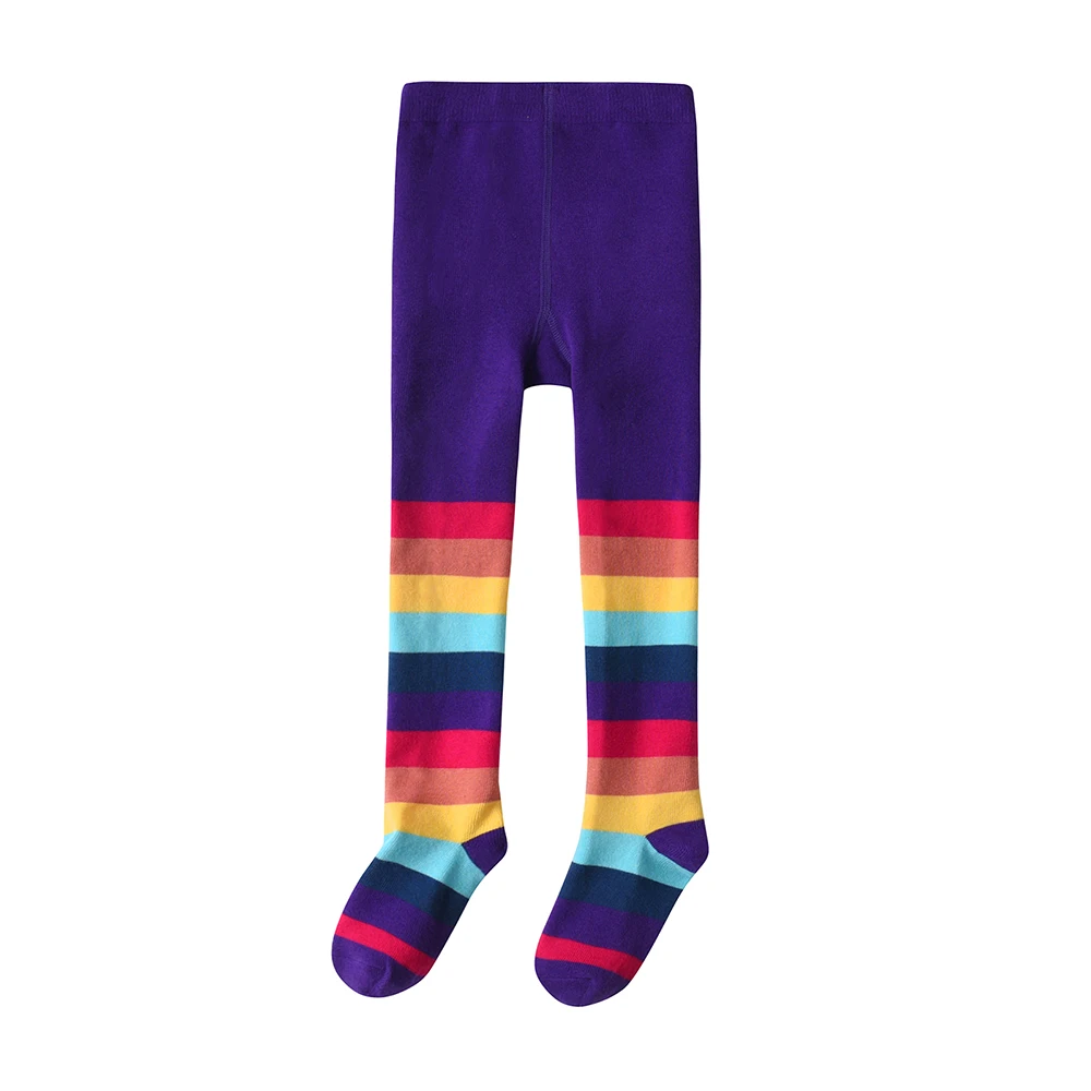 DXTON Tights For Girls Cotton Baby Girl Tights Fashion 4 Season Kids Pantyhose Rainbow Striped Soft Children Princess Leggings - Image 3