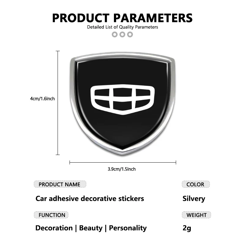 Car Logo Stickers Universal Auto 3D Metal Sticker Accessories For Geely Geometry C Tugella GC9 X7 GX3 CK GC6 LC EC8 CK2 CK3 view 6