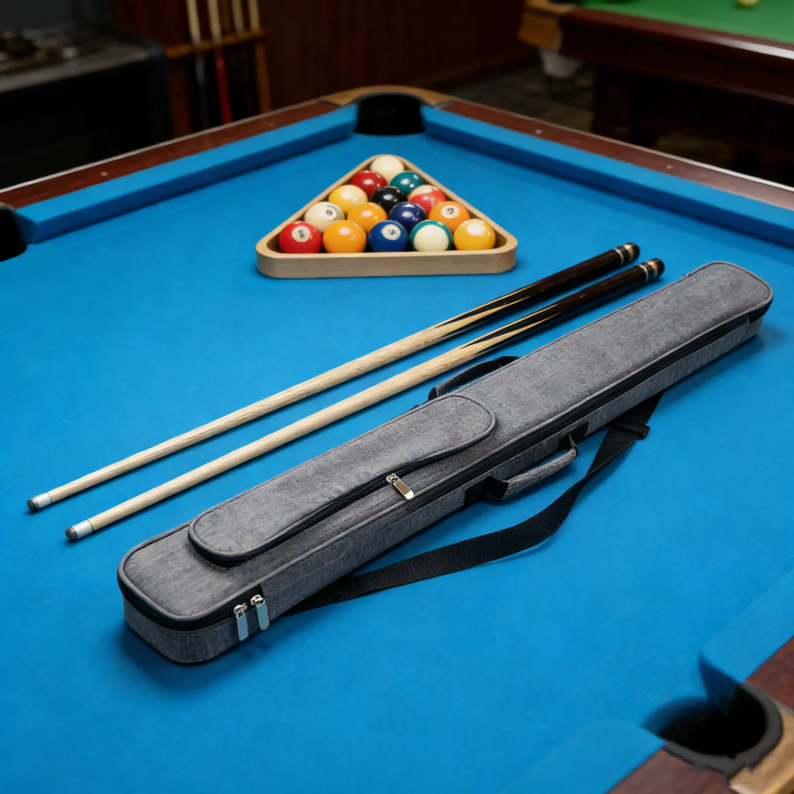 

Portable Billiard Cue Storage Bag Padded Oxford Cloth Shockproof Water-Resistant Travel Case for Pool Stick Organizer Single Cue