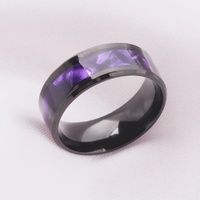 Fashionable Universal Stainless Steel Ring For Men And Women Romantic Black Purple Gradient High-end Retro Ring Wedding Jewelry
