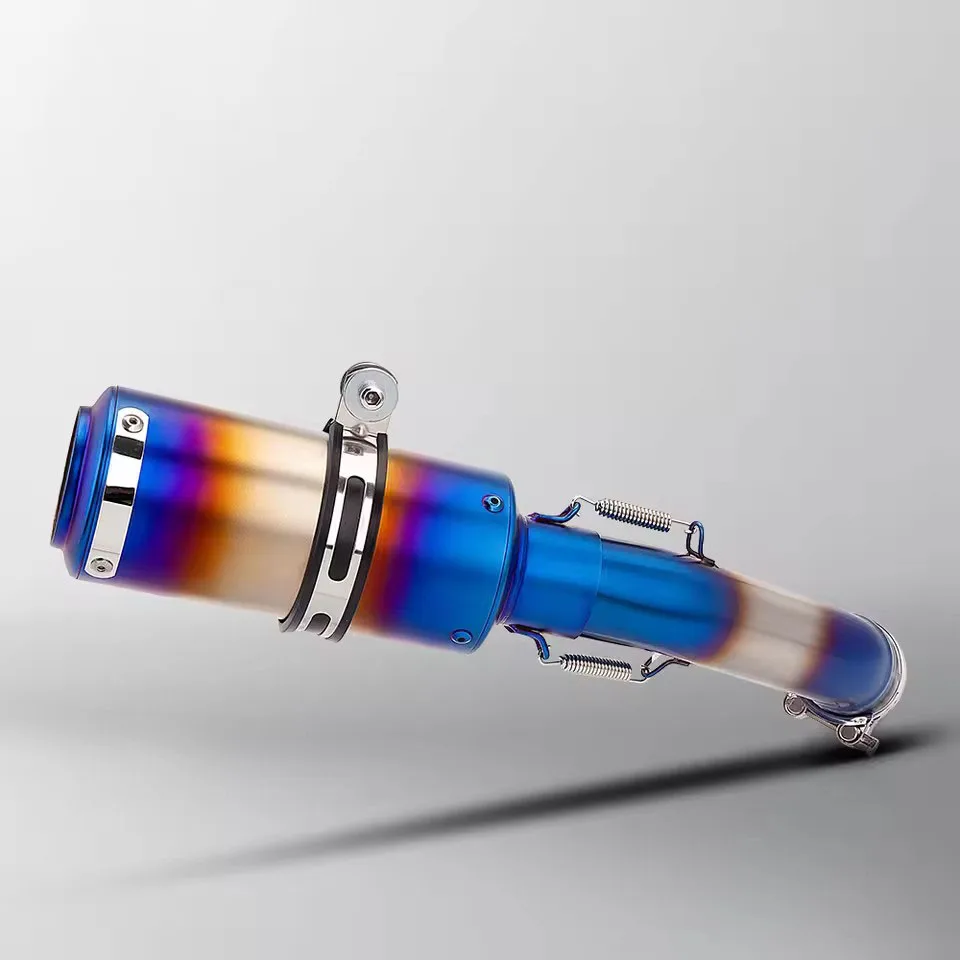 For KTM Adventure 250 390 2020-2024 Duke 390 250 390ADV Motorcycle Exhaust 51MM Mid Link Pipe Escape Slip-On With Blue Muffler