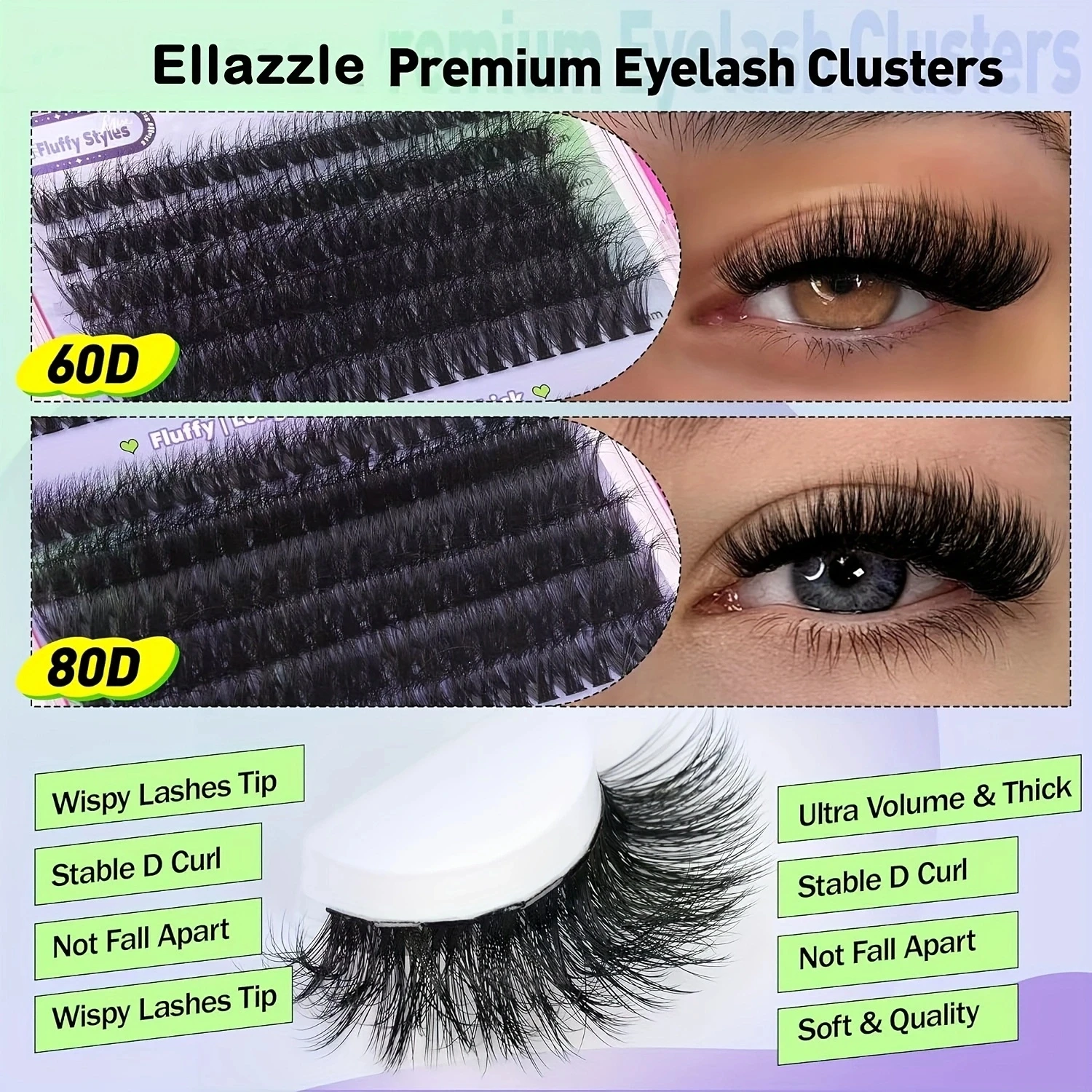 60d/80d Faux Nerz Wimpern 200 stücke Cluster 0,07mm d Curling 10-18mm mischen natürliche Wimpern verlängern einzelne Wimpern Cluster