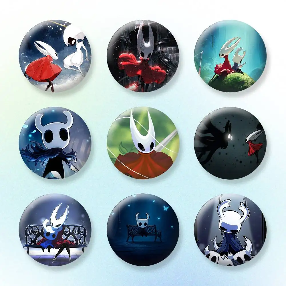 

Game H-Hollow Knight Silksong Badges Creative Tinplate Button PinsBrooch Badge Clothes Backpack