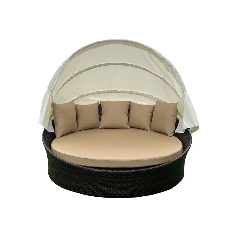 

Outdoor rattan weaving, leisure round bed, living room cafe B & B, creative rattan sofa