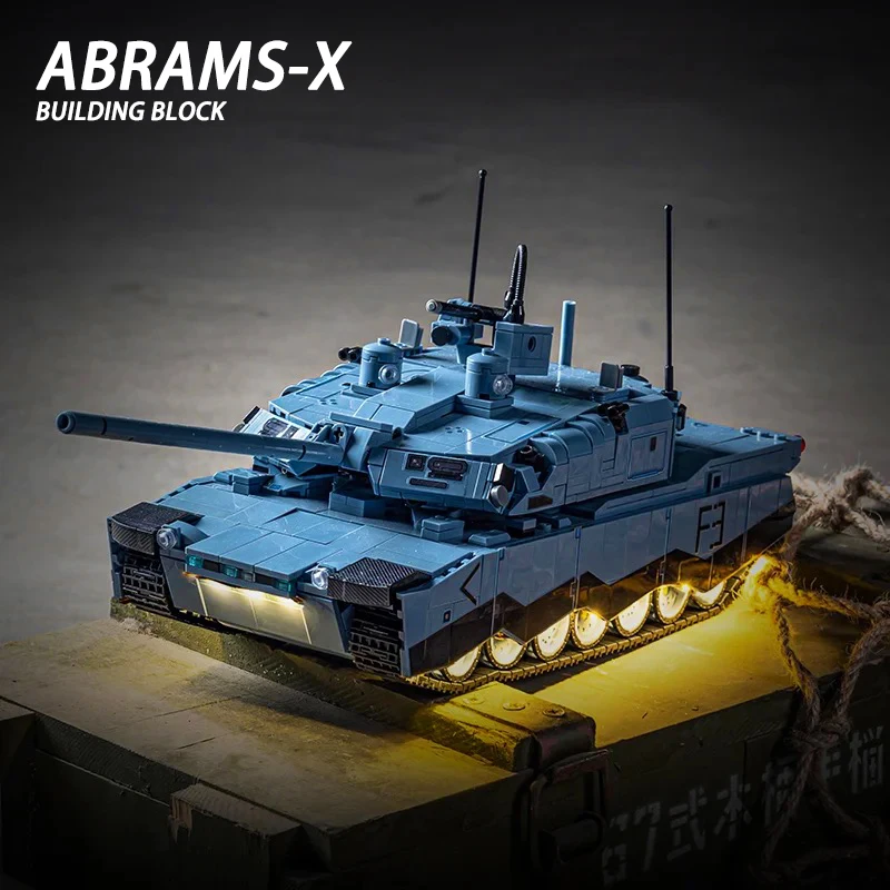 Military Series Abrams-X Main Battle Tank Building Blocks WW2 Army Soldier Weapons Model Bricks Toys For Children Xmas Gift MOC