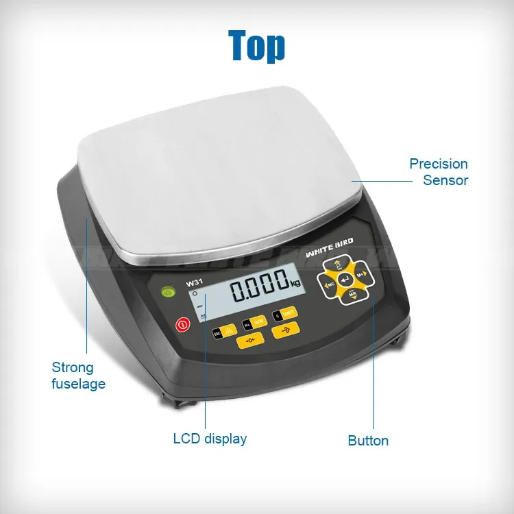 Free Custom Logo Smart Food weight Overload Indicator Electronic Digital Kitchen Scales Max 30Kg With OIML Certification