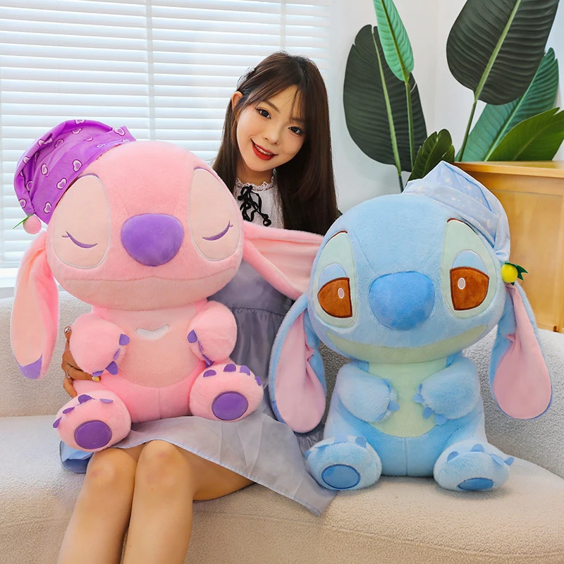 

Kawaii Disney Plush Toy Cute Stitch Sleeping Doll Stuffed Animal for Kids Birthday Gift Sweet AngelDesign Soft Toys for Children