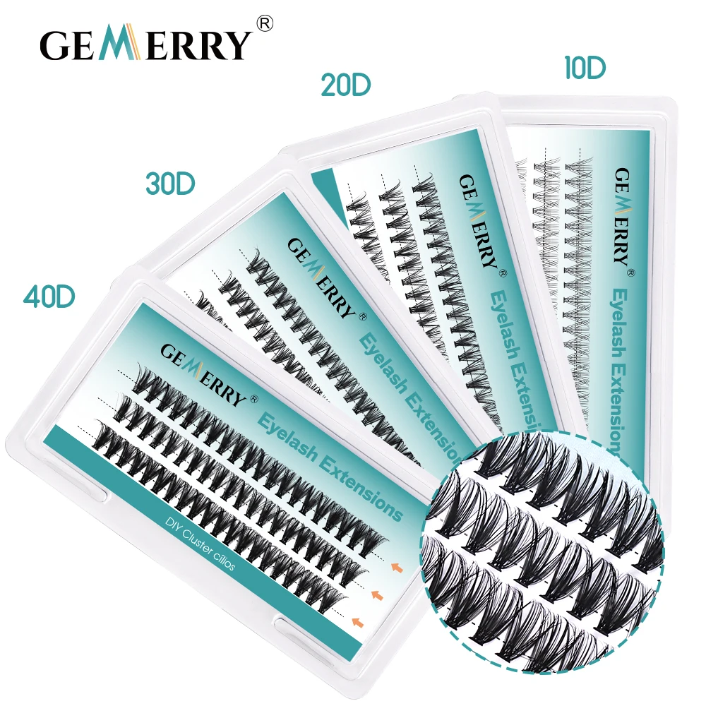 

Gemerry Individual Cluster Lashes 30D DIY Eyelash Extensions 60pcs Lash Clusters Premade Volume Lashes Professional Makeup Tools