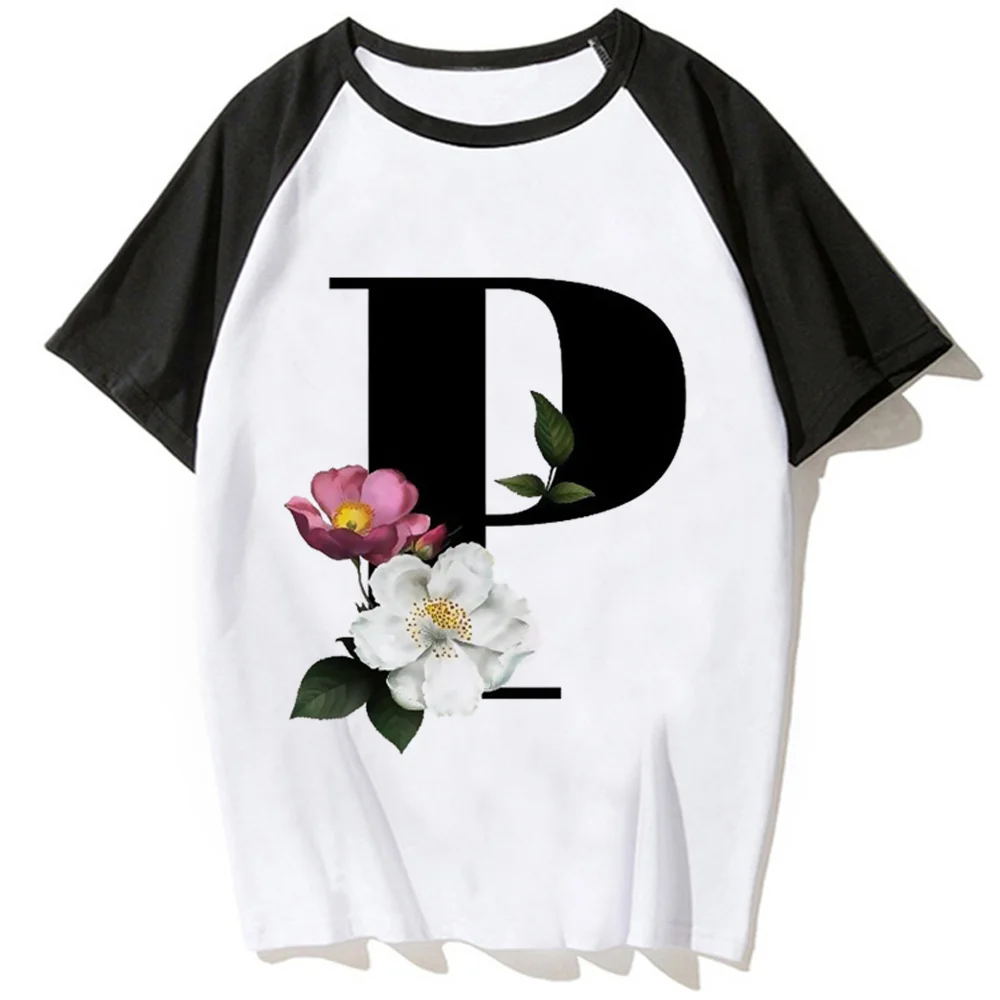 

26 Letter Printed Tee women comic t-shirts female manga designer clothing