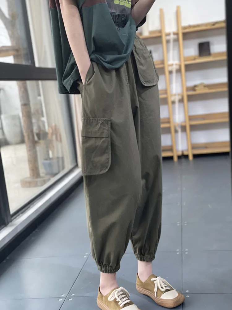 

Свободные повседневные брюки для рабочей одежды. Женские брюки с кетми Harlan Sle. Удобная посадка с талией. Ткань из смеси хлопка.