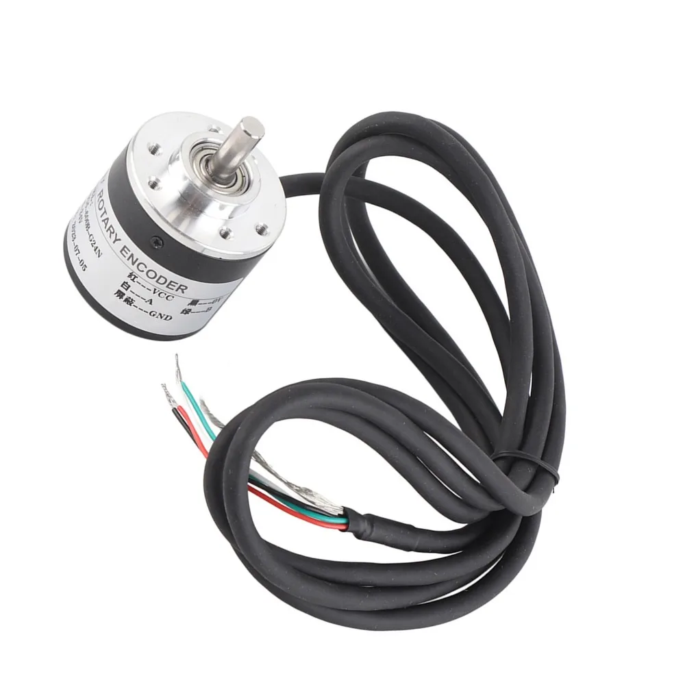 Codificador rotatorio Incremental 600P/R AB 2 fases DC 5-24V codificador rotatorio Quadratura 6mm eje transductor rotativo óptico