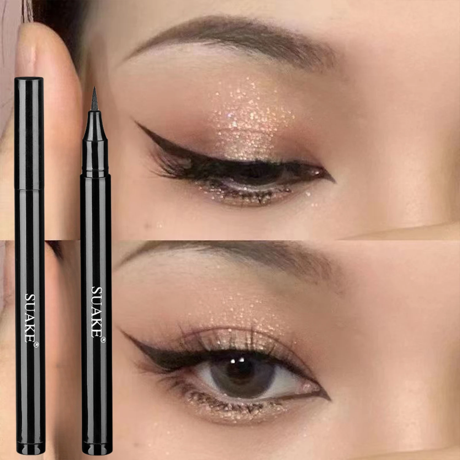 1 Stuks Zwarte Waterdichte Snelle Eyeliner Vloeistof Langdurige Anti-Olie Eyeliner Potlood Natuurlijke Make-Up Cosmetische Schoonheid Oogjes