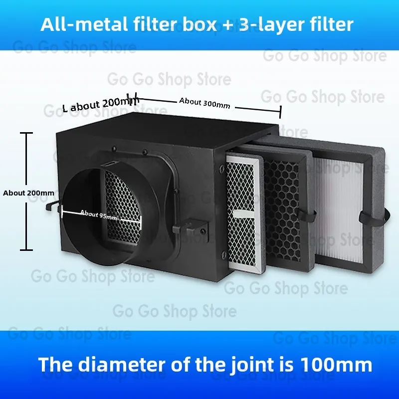 

Air Purifier Filter Box for Fresh Air System | PM2.5 Filtration & Activated Carbon | 100-200mm Inlet for Formaldehyde Removal