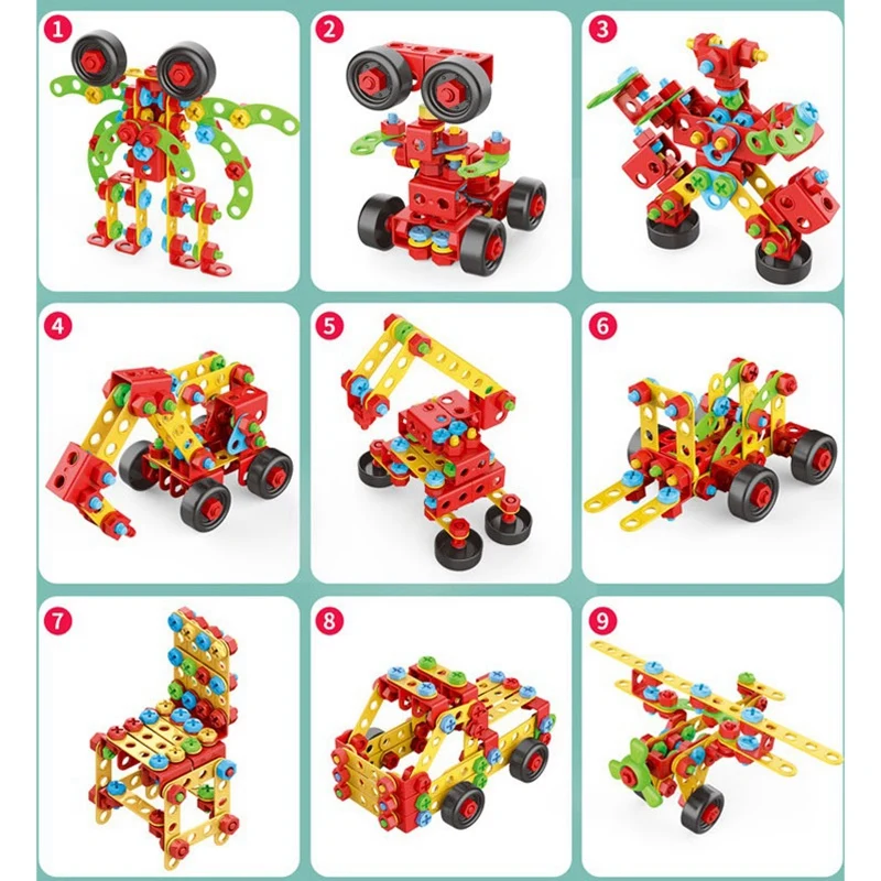 DIY ของเล่นเพื่อการศึกษาสกรู NUT ประกอบ Disassembly รถบล็อกอาคารรถจักรยานยนต์รถปริศนาของเล่นสําหรับเด็ก