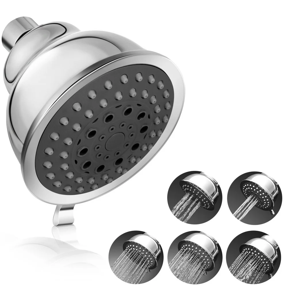 Immagine 5: 1 pz. Soffione Doccia da Bagno a 5 Velocità Regolabili, ad Alta Pressione, a Risparmio Idrico, Doccetta Portatile, Accessori per Doccia e Bagno