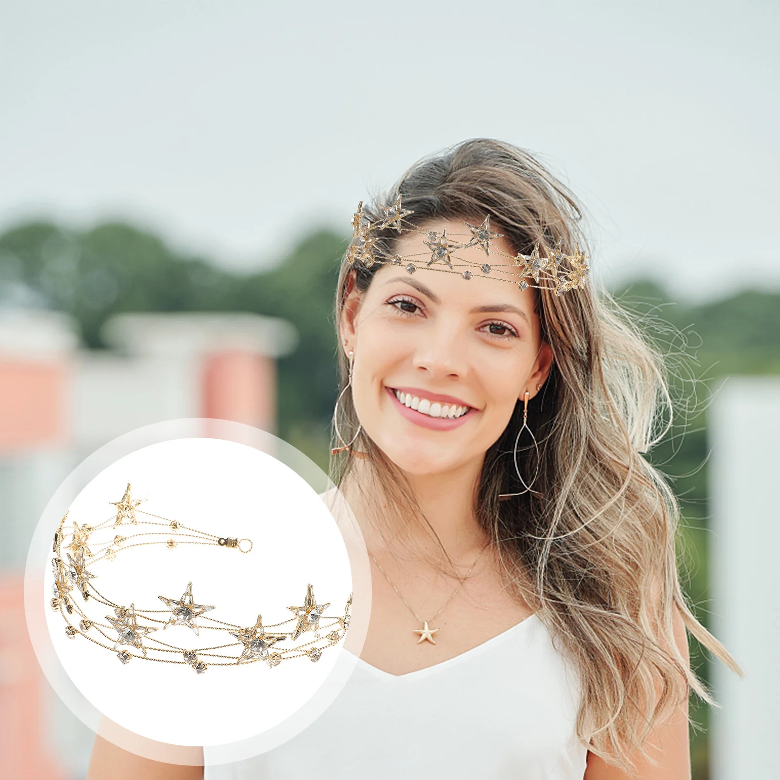 

Headbands Star Hair Crystal Hoop Bridal Accessories Fashion Elegant Headwear Bride