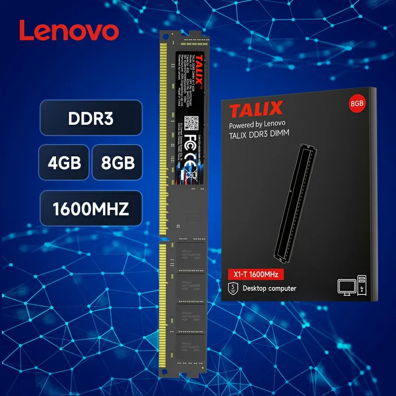 

Lenovo Talix DDR3 4GB 8GB Desktop RAM DDR 3 1600Mhz PC Memory Upgrade For Most Intel AMD PC Motherboards Enhanced Performance