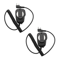 2X 2 Pin Mini PTT Speaker MIC Walkie Talkie Accessories for Baofeng UV5R 888S for Kenwood for TYT Two Way Radio C9021A