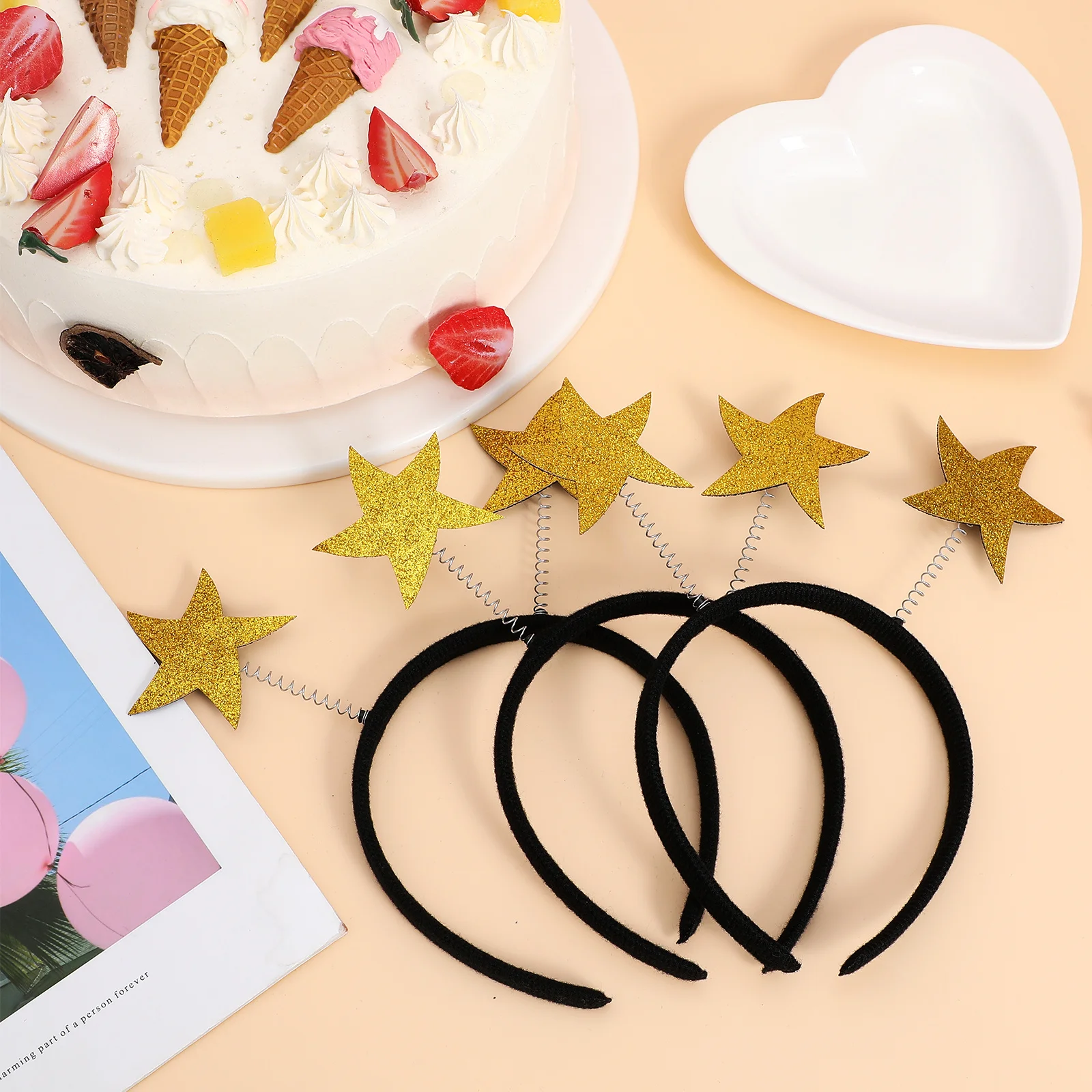 3 stks Glitter Hoofdtooi Lichtgewicht Haarhoepels Voor Feest Verjaardag Foto Props Haaraccessoires Feestartikelen