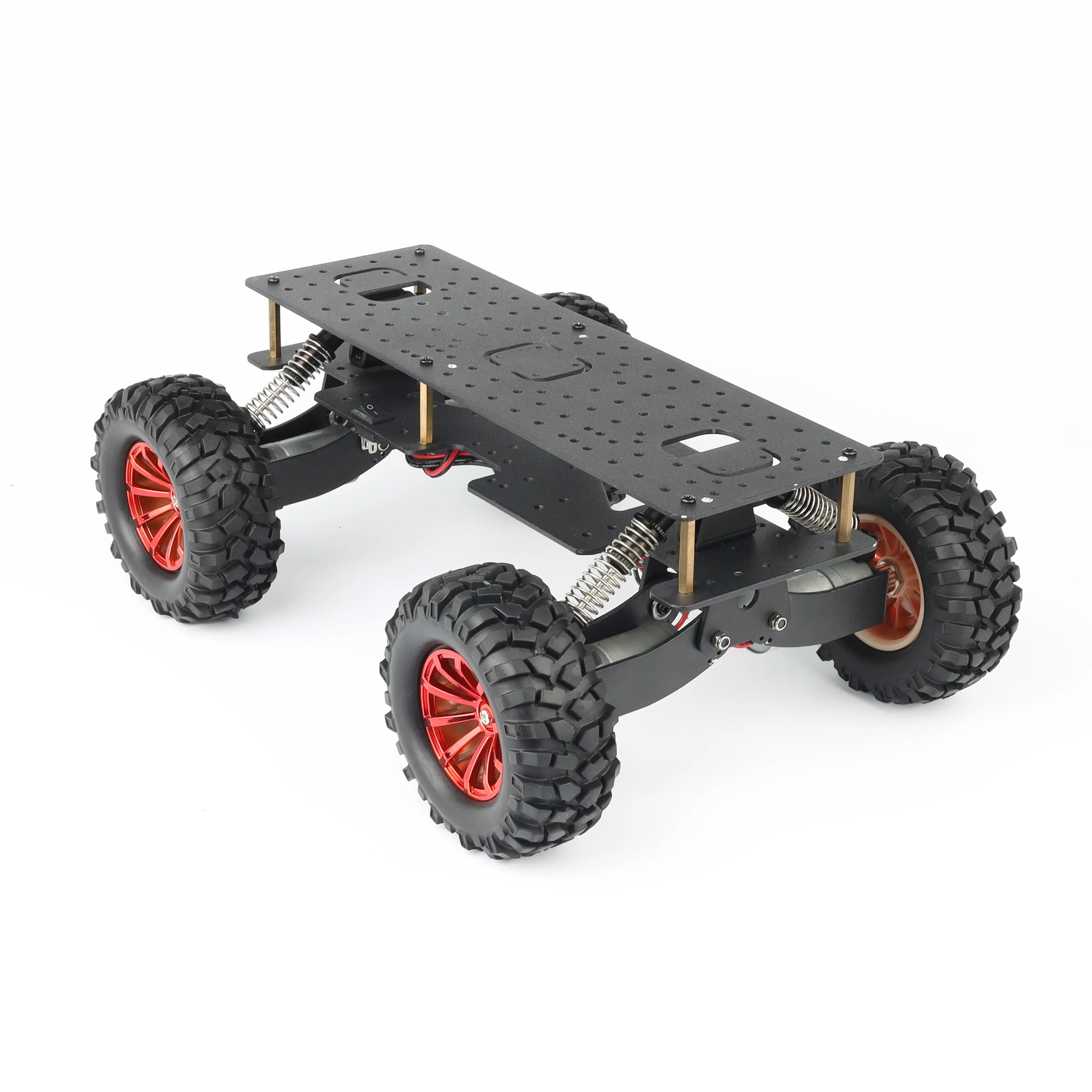 4WD Shock Absorption 6WD Shock Absorption Search and Rescue Trolley Chassis, Off-road Climbing Trolley 4 Drive/6drive Kinematics