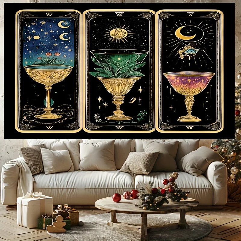 Celestial Zodiac Constellation Tarot Hanging Wall Tapestry Astrology Night Sky Decor Boho Room Art Print