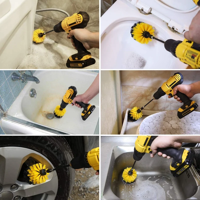 24Pcs Combinate Drill Brush Power Scrubbing Brush Drill Spin Scrubber Electric Cleaning Brush Fixing