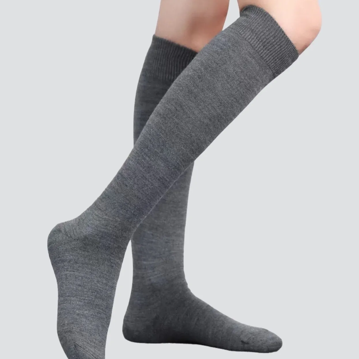 

Women Woolen Socks Over The Knee Long Length Comfortable High Stretchy Slimming Wool Socks Thick Warm Black Gray Stockings