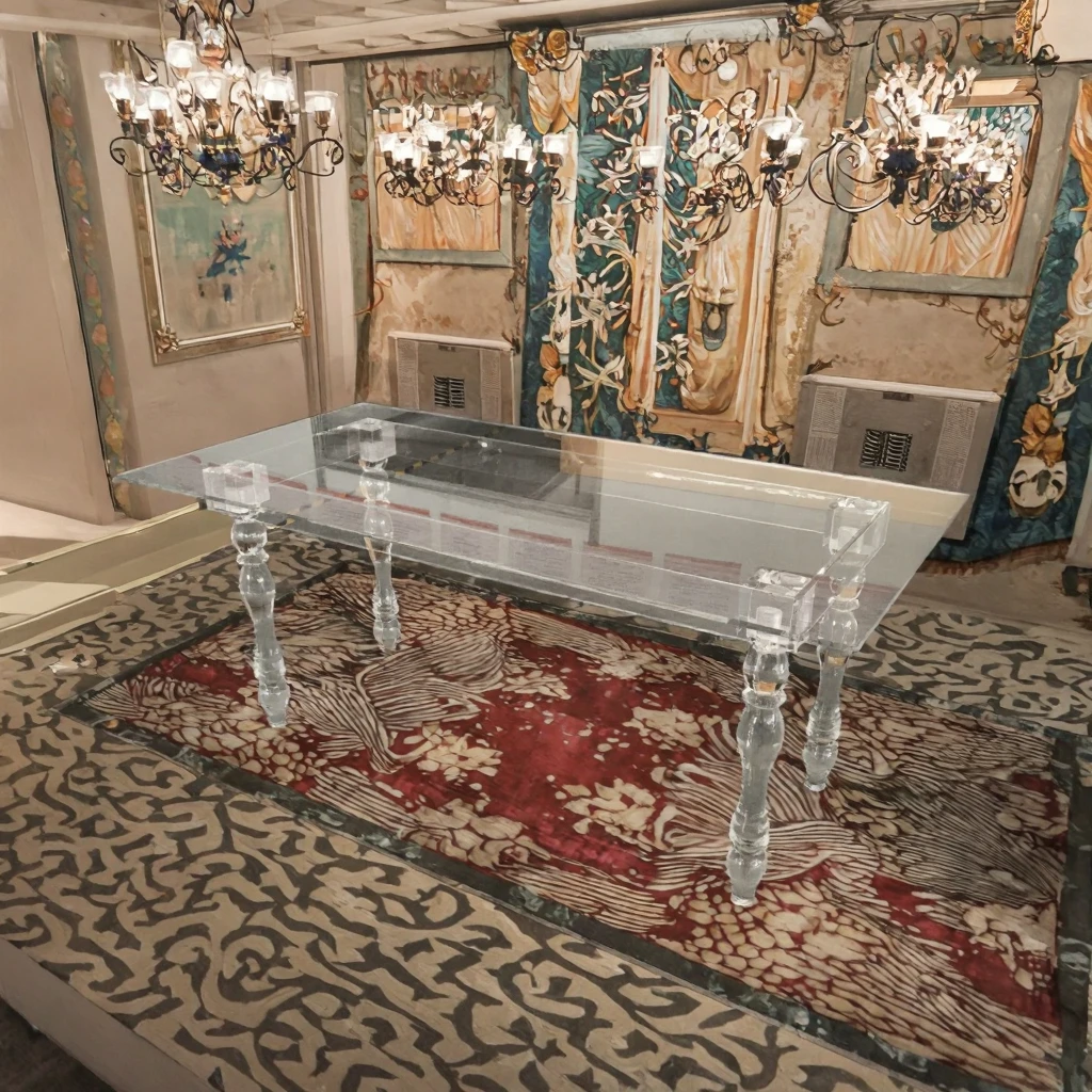 Modern Luxury Rectangular Ghost Acrylic Table RARE RA-AT01 for Weddings Events Indoor/Outdoor Use-Clear Acrylic Party Supplies