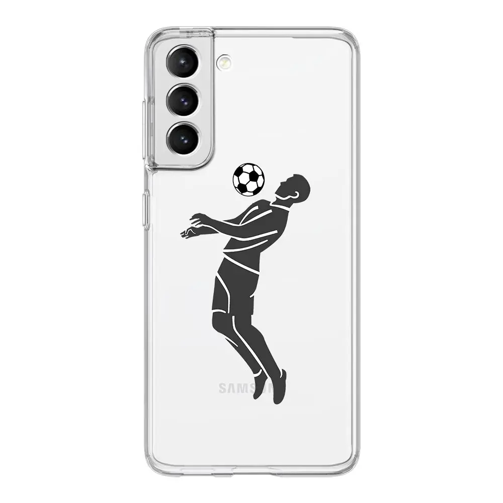 Football Player Soccer Art Phone Case For Samsung Galaxy S22 S21 S20 FE Ultra 5G S10 S10E S9 S8 Plus Note 10 20 Soft Clear Cover