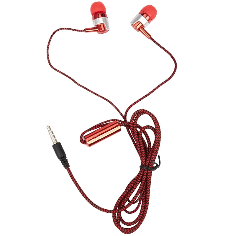 H-169 3.5Mm MP3 MP4 Wiring Subwoofer Braided Cord, Universal Music Headphones With Wheat Wire Control