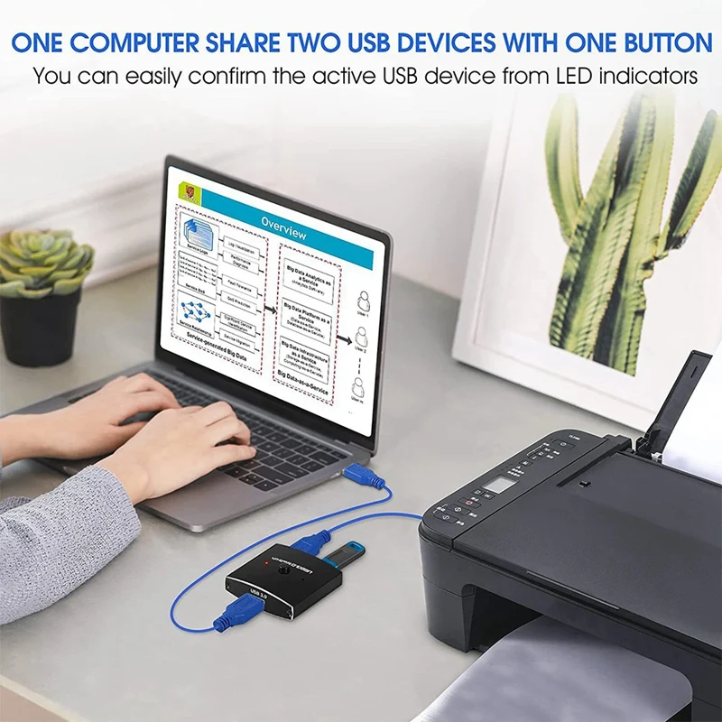 USB 3,0 Switch Selector KVM Schalter 5Gbps 2 In 1 Heraus USB Schalter USB 3,0 Zwei-Weg Sharer für Drucker Tastatur Maus Sharing