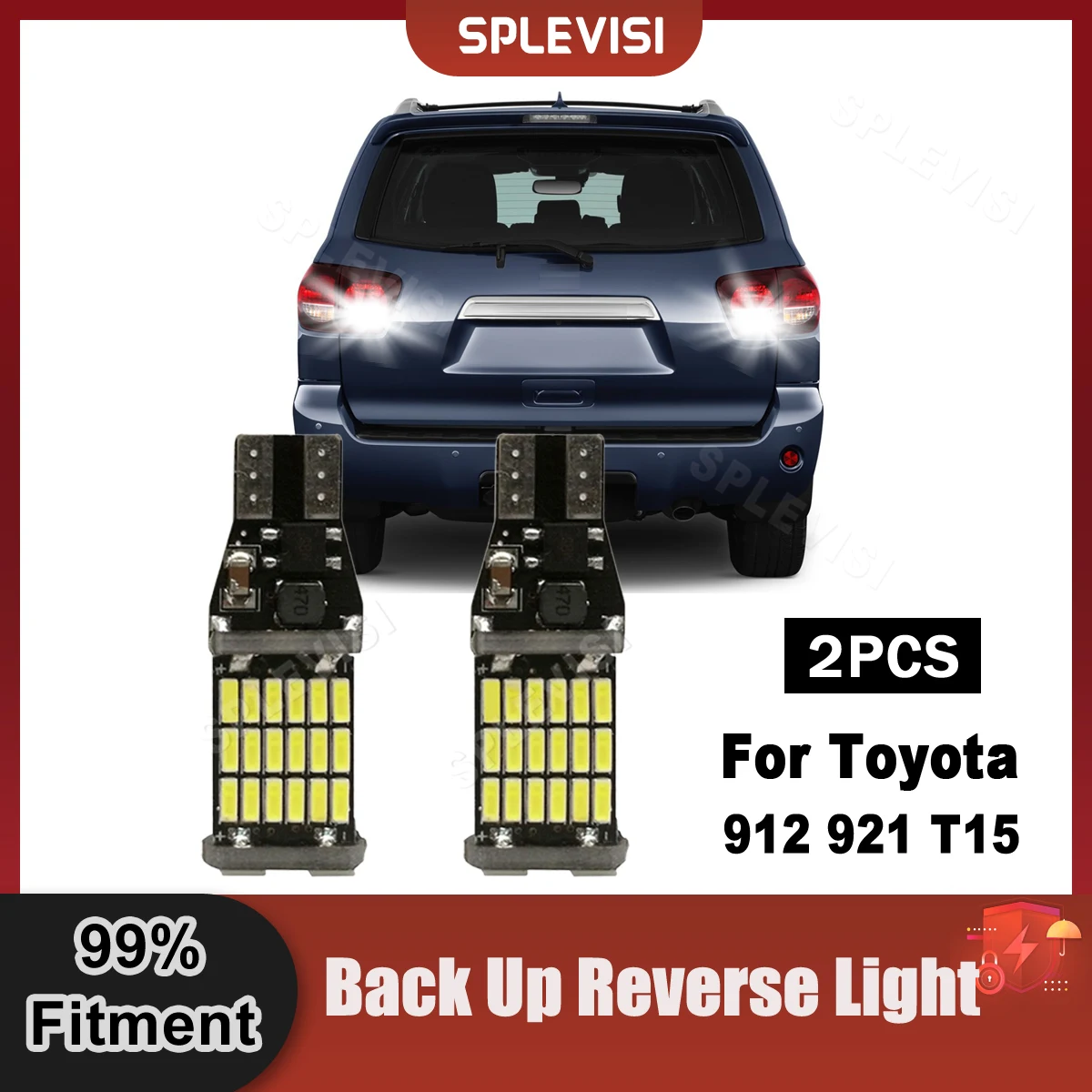 

2X LED Reverse Light Blub Backup Lamp Replace Lighting Kit For Toyota Sequoia 2001-2021 2002 2003 2004 2005 2006 2007 2008 2009