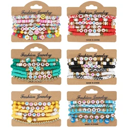 Bohemian girl soft clay bracelet stackable bracelet female elastic bracelet