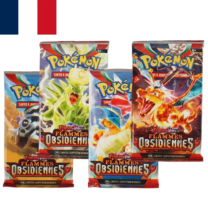 Pokémon francese da 360 pezzi TCG: scatola booster di fiamme di ossidiana scarlatta e viola Carte Pokemon Confezione da 36