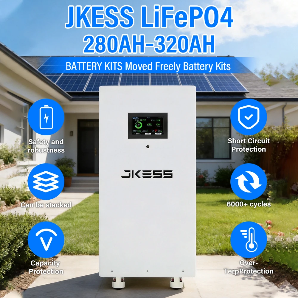 JKESS DIY Vertical Box 48V LiFePO4 Battery Case with 16S 200A 51.2V DIY Kits 280ah 320AH 340AH BT 2A Balancer New
