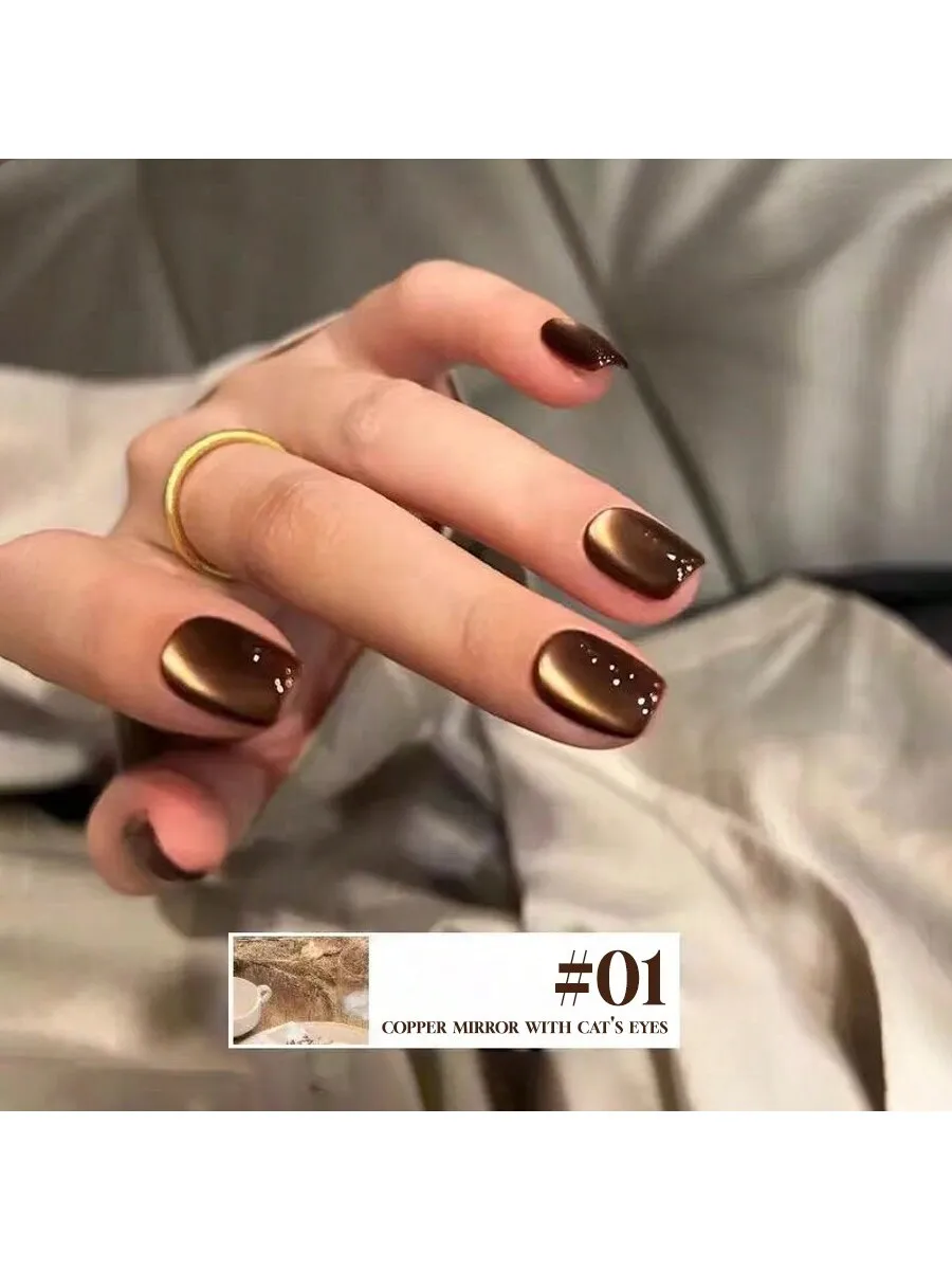 1-8Pcs 15ml Large Size Miss Comoy Copper Amber Cat Eye Gel Polish 2026 New Glass Bead Crystal Sparkle Shiny Manicure DIY Salon U