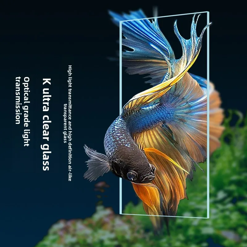 Vertical Integrated Glass Aquarium Cabinet 3-in-1 Silent LED Lighting Smart Top Filter Eco-Friendly Wood Home Floor Standing