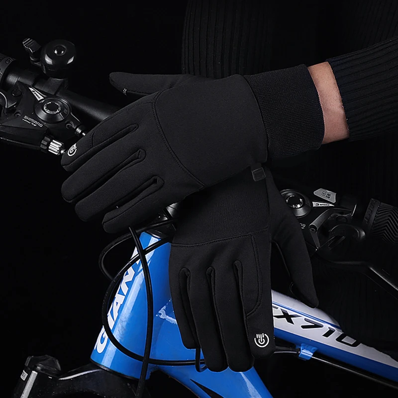 가을 겨울 사이클링 장갑 발수 남성 여성 미끄럼 방지 장갑 오토바이 터치 스크린 양털 야외 스포츠 장갑