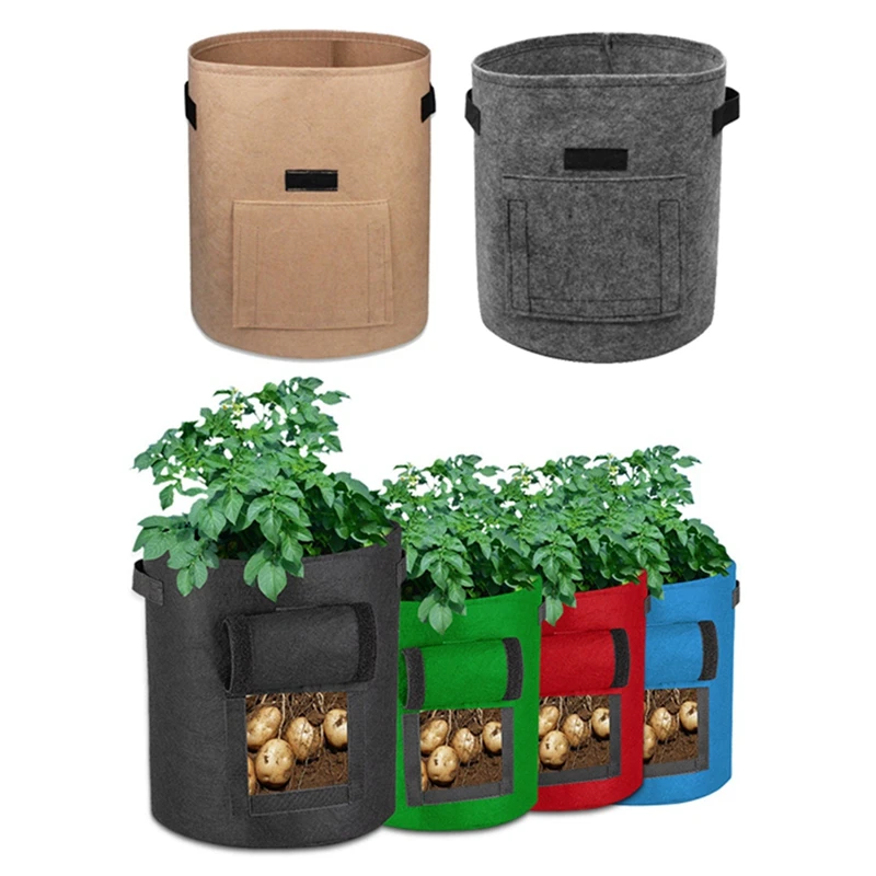 

6 PCS Potato Growing Bags, Colorful Plant Growing Bags, Non-Woven Fabric Peanut Seedling Bags,As Shown