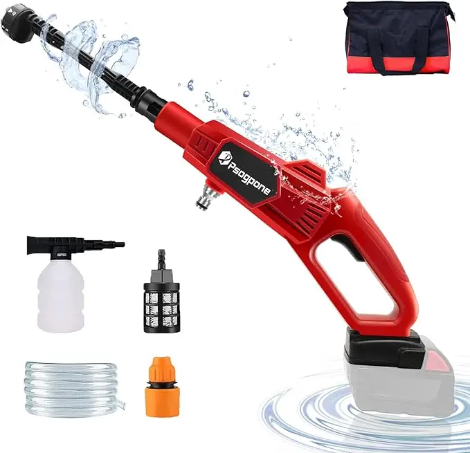 

Cordless Car Wash, Handheld High Pressure Cordless Washer with 6-in-1 Nozzle for Automotive Cleaning (Battery not included)