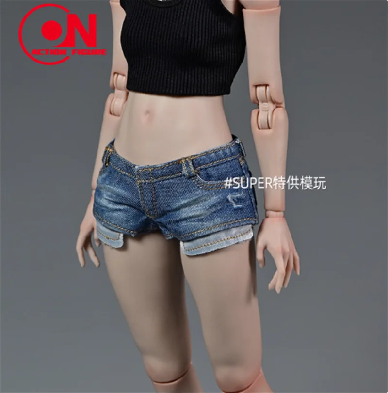 1/6 أنثى مخطط قميص قصير الأكمام الطويلة السراويل الساخنة الملابس نموذج صالح 12 ''TBL JIAOU AT201 الجندي عمل الشكل الجسم #6