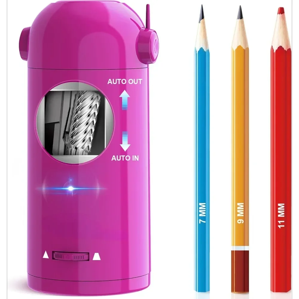 

Color pencil electric sharpener, automatic robot sharpener, rechargeable hands-free sharpener, 7-11.5mm giant pencil