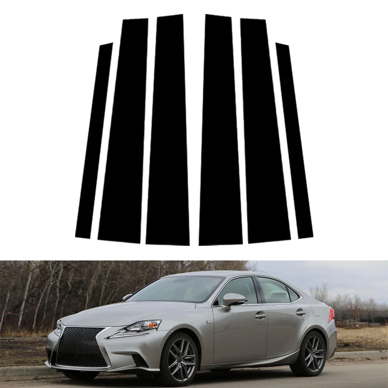 

For Lexus IS 1999-2023 Car Window Door Column B C Pillar Post Trim Cover Glossy Black Stickers Accessories