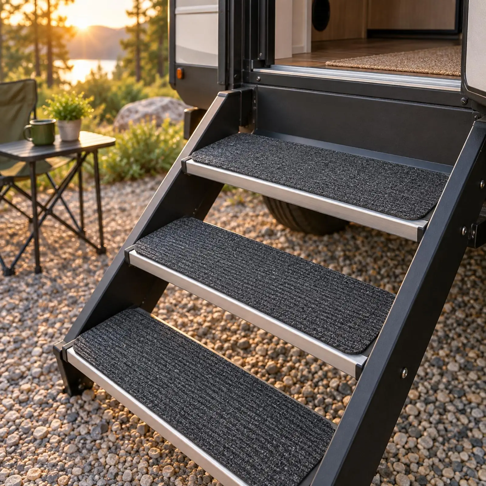 4 pièces de revêtements de marches pour camping-car, revêtements de marches souples au toucher, taille personnalisable
