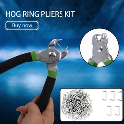 200Pcs/set Hog Ring Pliers Kit with Rings Tool Set for Seat Cover Upholstery Durable