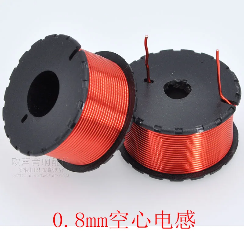 0.8mm 0.8mH-0.3mH Crossover Hollow Round Skeleton Inductor 4N Oxygen-free Copper Coil Audio HIFI Accessories