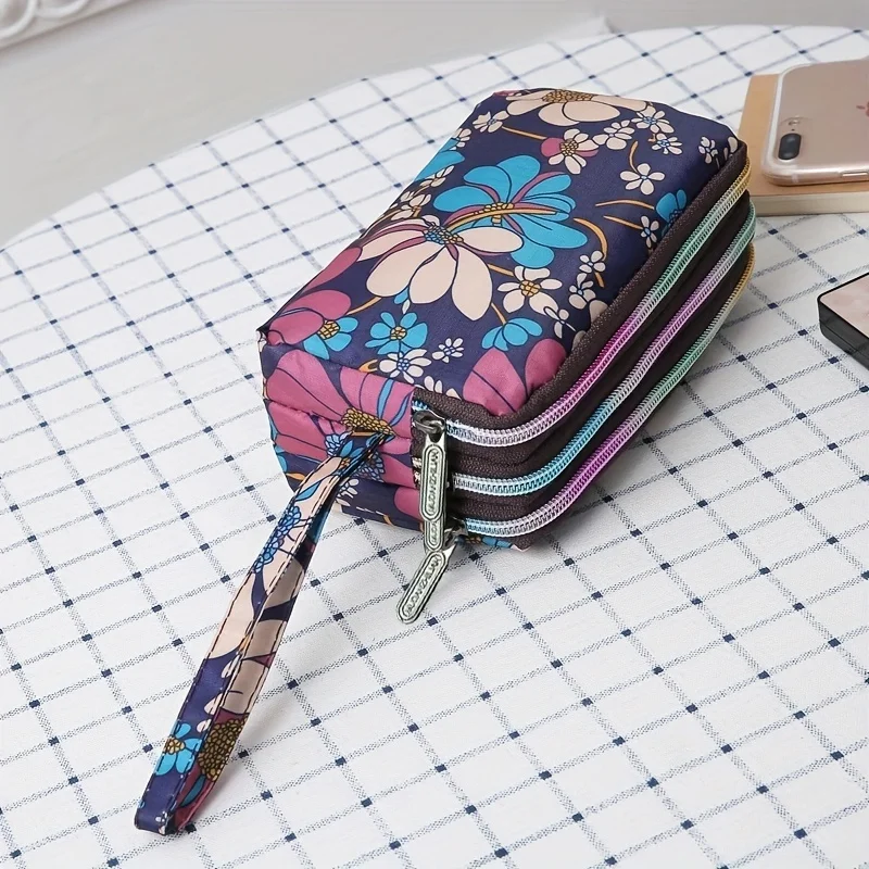 Lady's three-story handbag waterproof high-capacity change purse