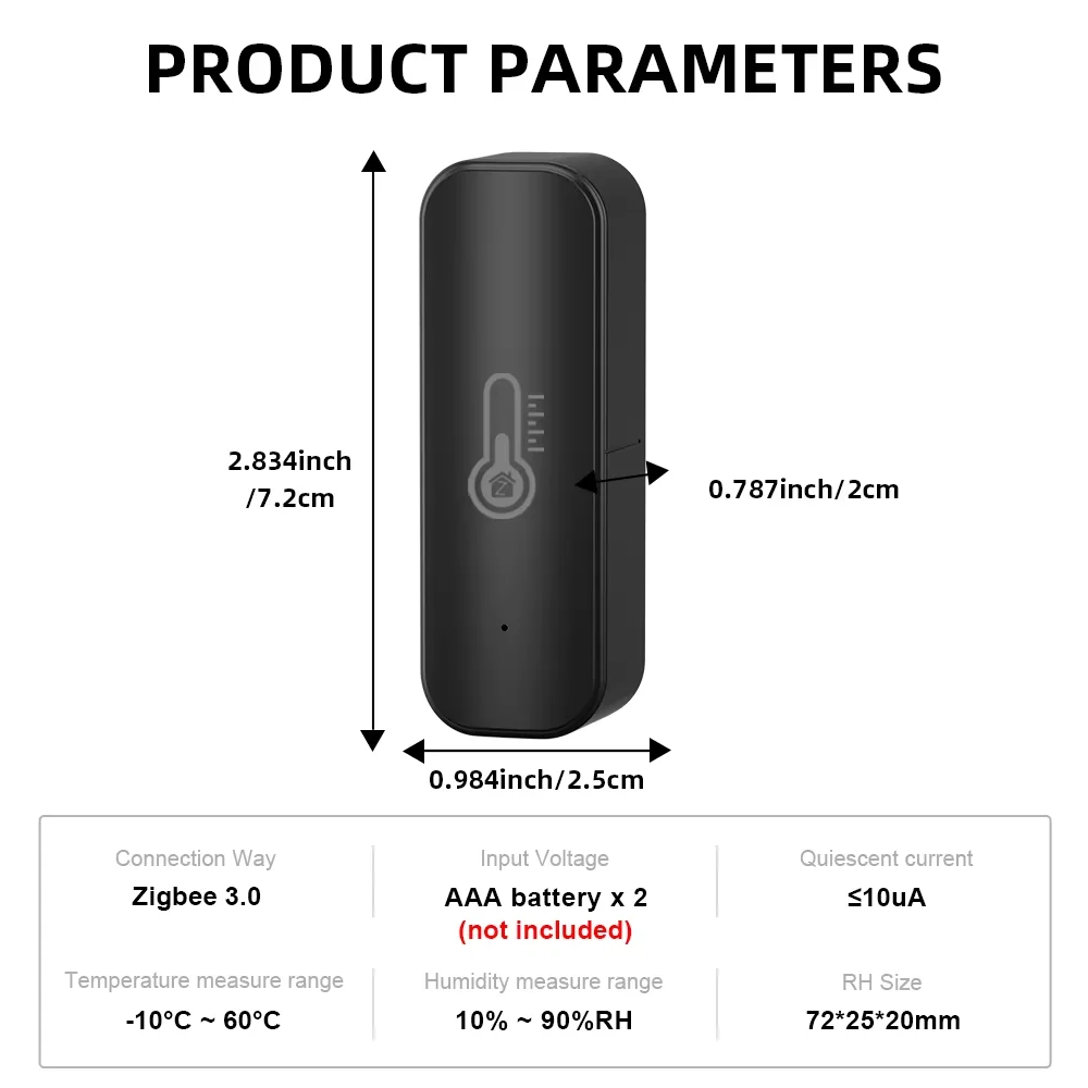 eWelink Zigbee Temperature and Humidity Sensor Home Environment Monitor APP control work with eWelink ZIgbee gateway