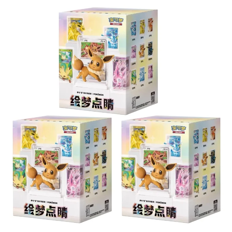 100 % Original PKM Trading Card Game Karten-Illustrationsfiguren-Sammlung Vol.3 Serie Eevee's Figurenset Sammeln Sie Überraschungsspielzeug