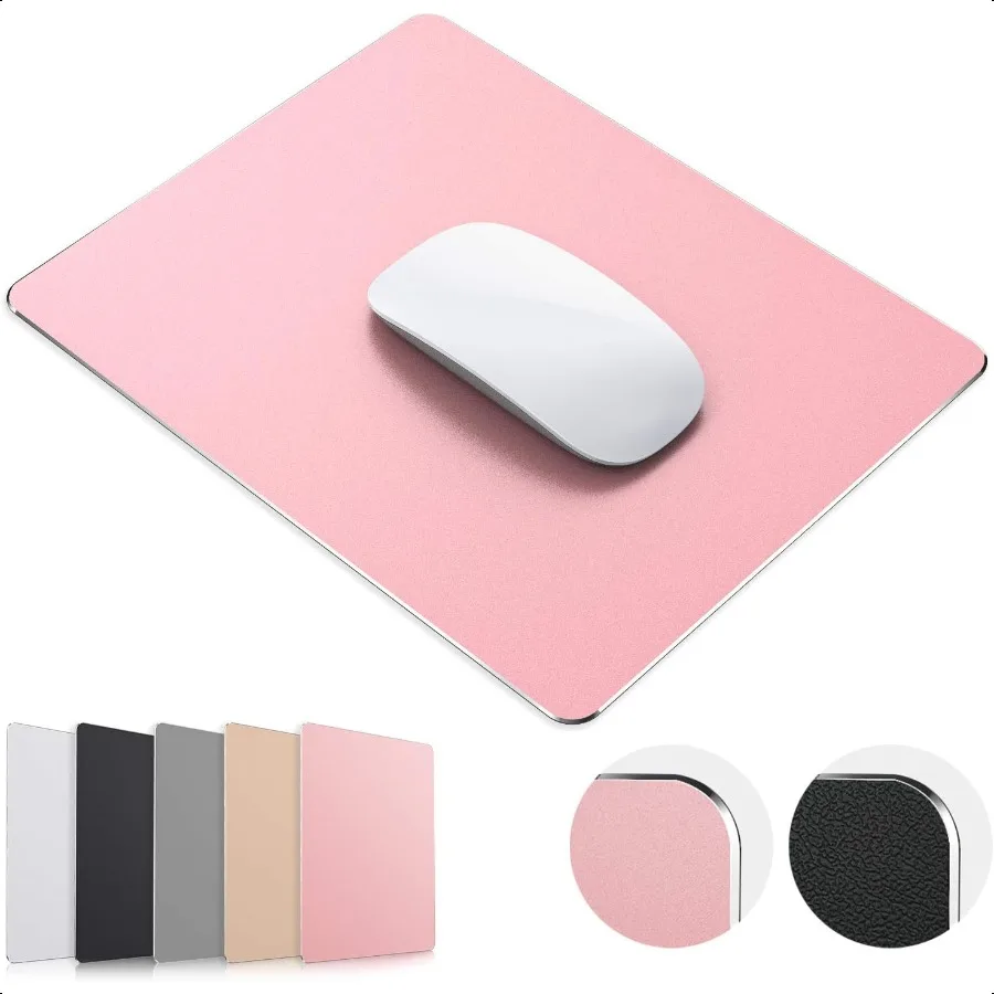 

Mouse Pad Rose Gold Hard Metal Aluminum Mouse Pad Premium DualSide Waterproof Fast and Accurate Control Mousepad for Office Hom